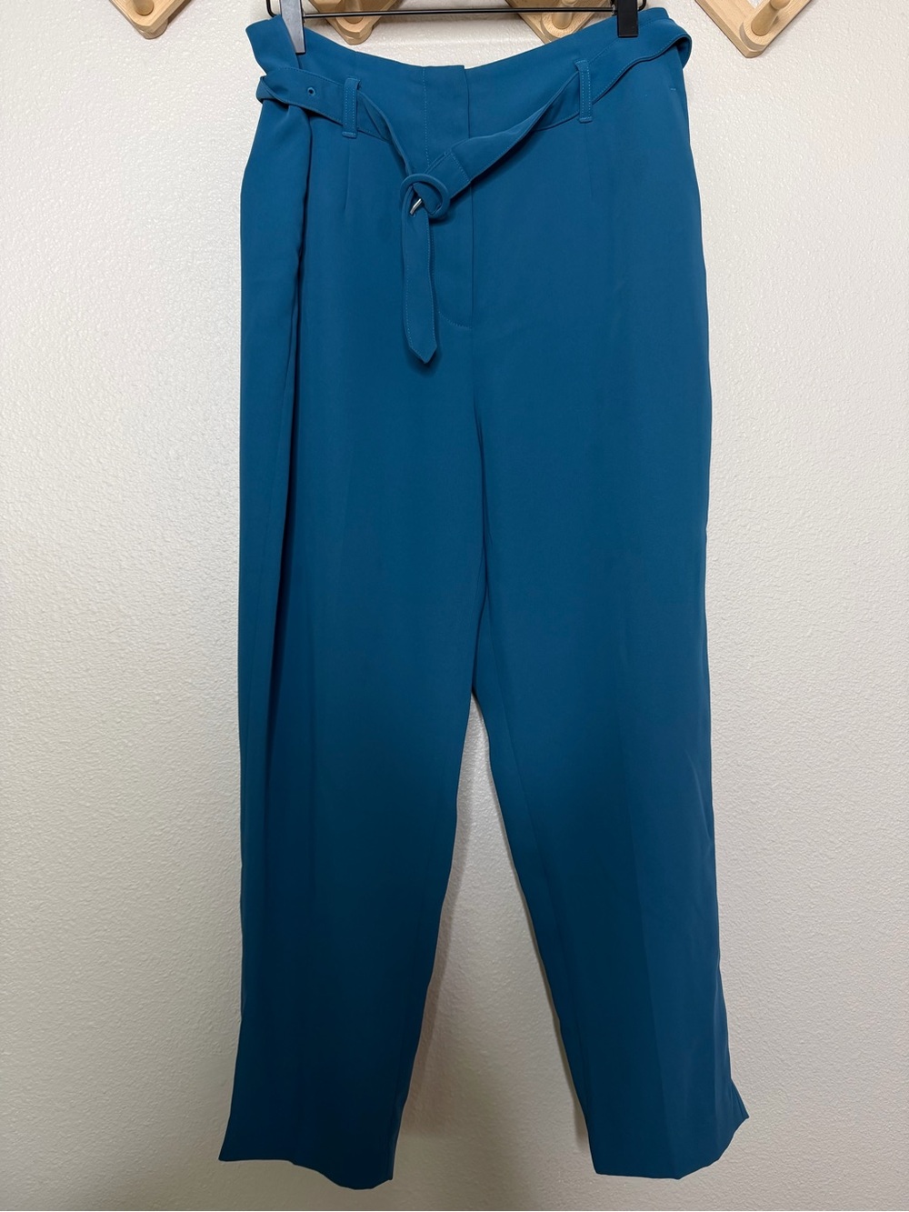 Boden Paperbag Pants Belted Teal Sz 8